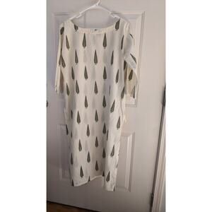 Pinkshink XXL Cotton Feather Block Design, 3/4 Sleeve, Boho, Artsy, Art to Wear